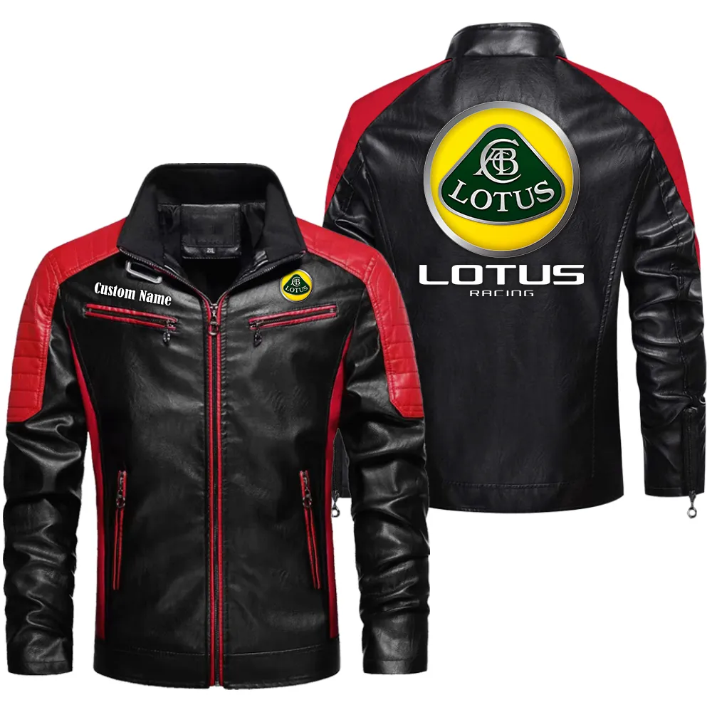 lotus cars custom herren lederjacke fr autoliebhaber perfektes geschenk mit namen car0401022207 rot i0fwb