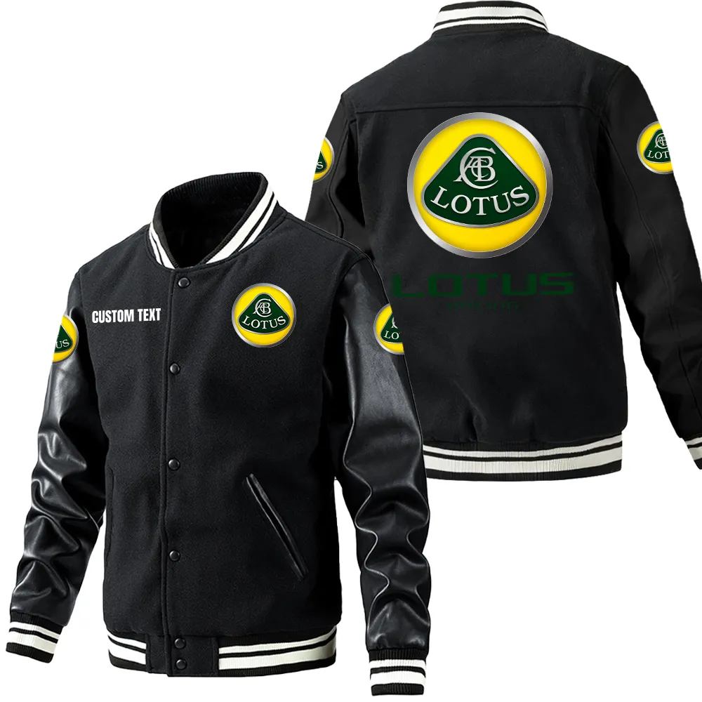 lotus cars leder baseballjacke fr auto fans rmel mit all over print personalisierbar mit wunschname car1801112138 schwarz 1snl9