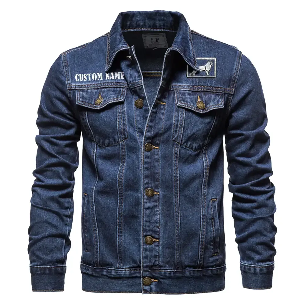 Man Jeansjacke für Auto-Fans – Vintage-Stil mit Wunschname personalisierbar CAR1901132185 - Dunkelblau