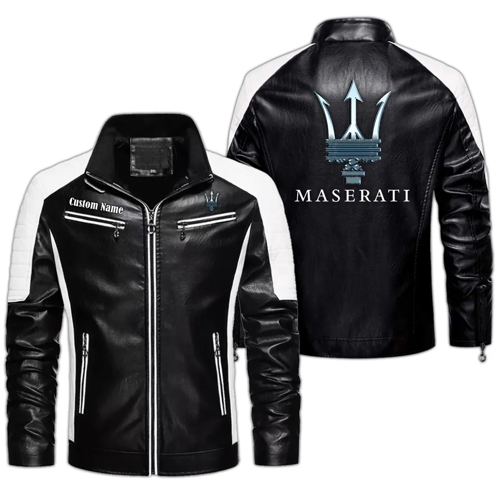 maserati custom herren lederjacke fr autoliebhaber perfektes geschenk mit namen car0401022211 schwarz peaob