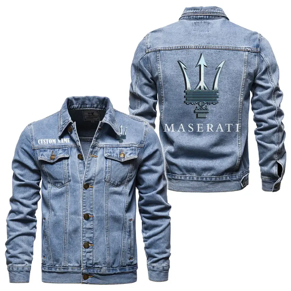 maserati jeansjacke fr auto fans vintage stil mit wunschname personalisierbar car1901132186 hellblau 2y5lc