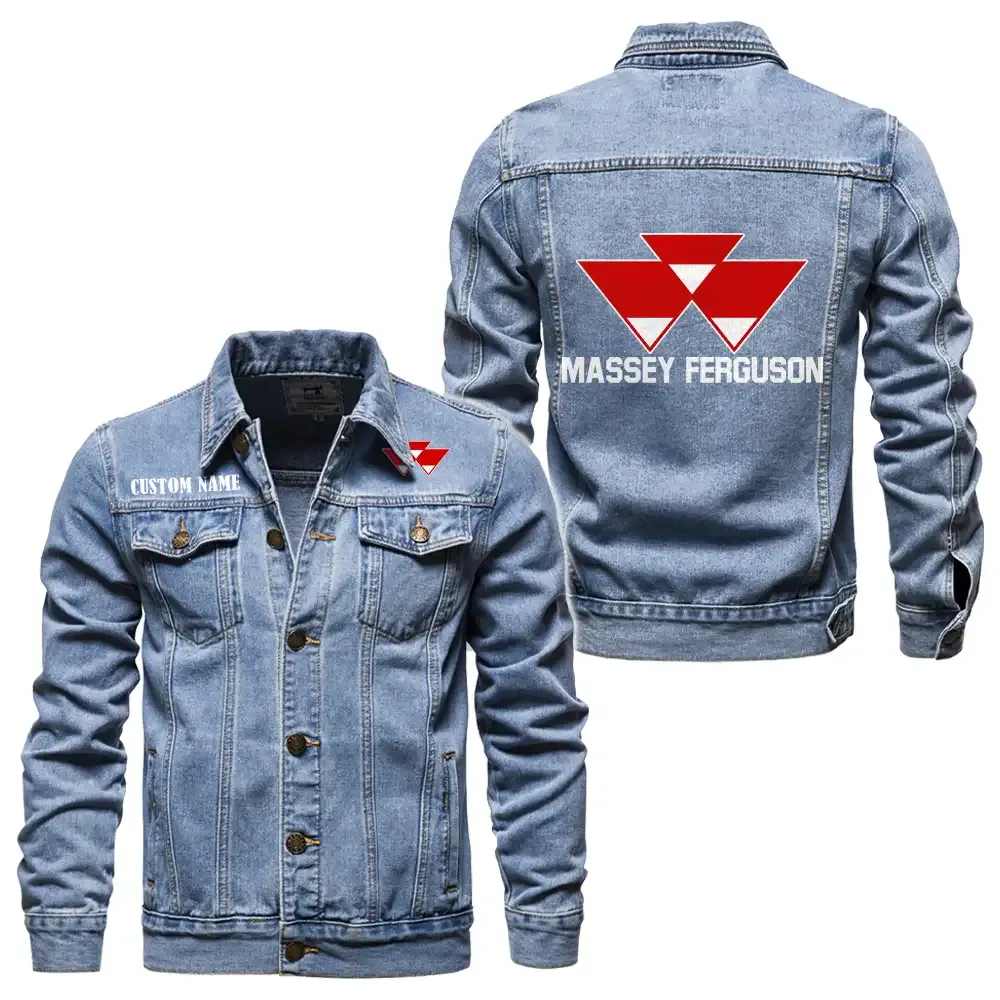 massey ferguson jeansjacke fr auto fans vintage stil mit wunschname personalisierbar car1901132187 hellblau stdaw