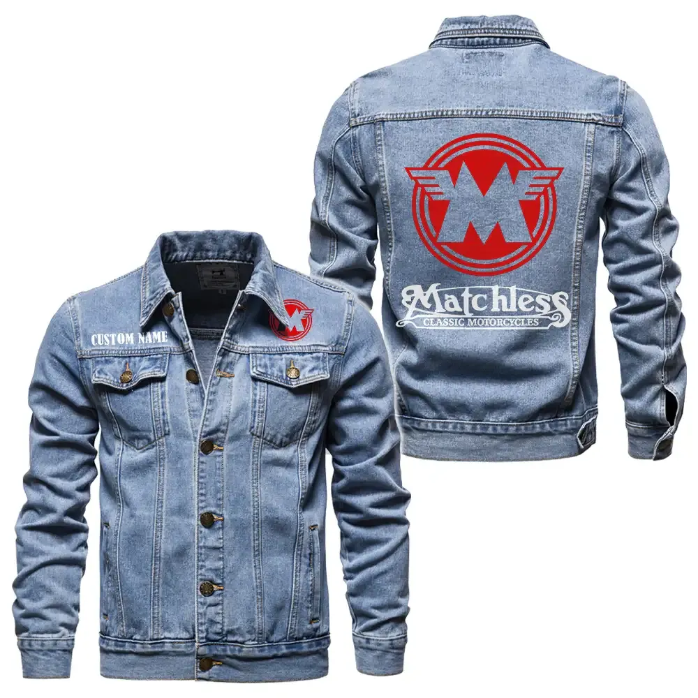 matchless jeansjacke fr auto fans vintage stil mit wunschname personalisierbar car1901132188 hellblau 4aqhf