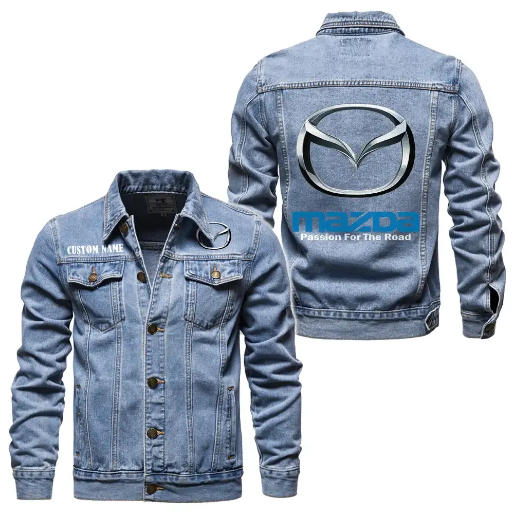 mazda jeansjacke fr auto fans vintage stil mit wunschname personalisierbar car1901132190 hellblau 4ww5p