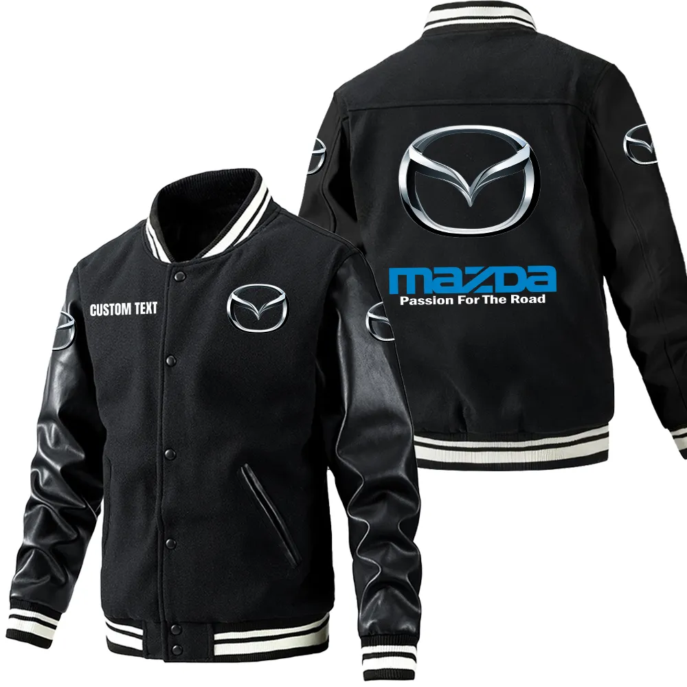 mazda leder baseballjacke fr auto fans rmel mit all over print personalisierbar mit wunschname car1801112144 schwarz ru83i
