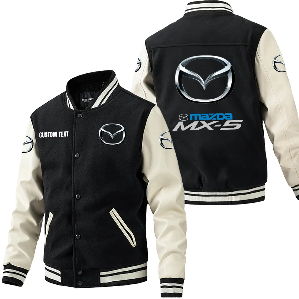 mazda mx5 leder baseballjacke fr auto fans rmel mit all over print personalisierbar mit wunschname car1801112145 schwarz wei jnokf