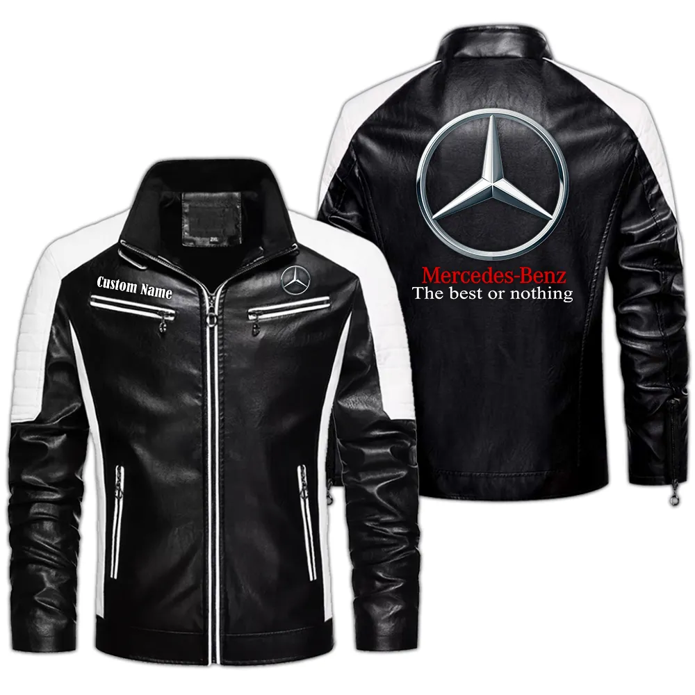 mercedes benz custom herren lederjacke fr autoliebhaber perfektes geschenk mit namen car0401022221 schwarz hsfsa