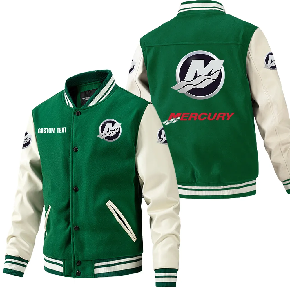 mercury marine leder baseballjacke fr auto fans rmel mit all over print personalisierbar mit wunschname car1801112151 grn is65t