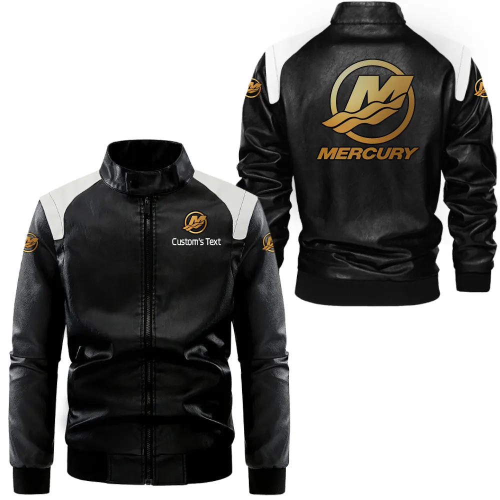 mercury marine lederjacke in schwarz wei fr auto fans allover print personalisierbar mit wunschname car0801062239 vbuid