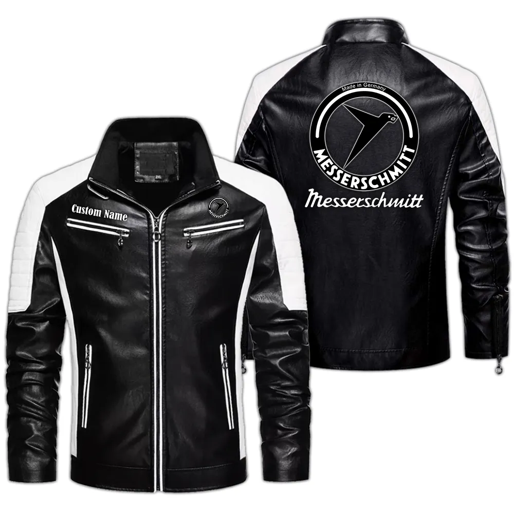 messerschmitt custom herren lederjacke fr autoliebhaber perfektes geschenk mit namen car0401022226 schwarz 7v0ip