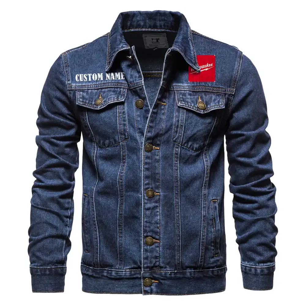 Milwaukee Jeansjacke für Auto-Fans – Vintage-Stil mit Wunschname personalisierbar CAR1901132200 - Dunkelblau