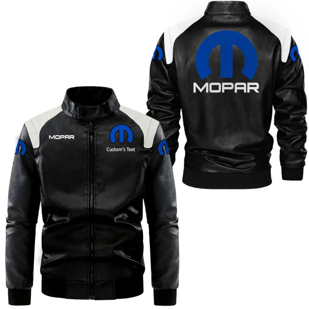 mopar lederjacke in schwarz wei fr auto fans allover print personalisierbar mit wunschname car0801062252 4k8rd