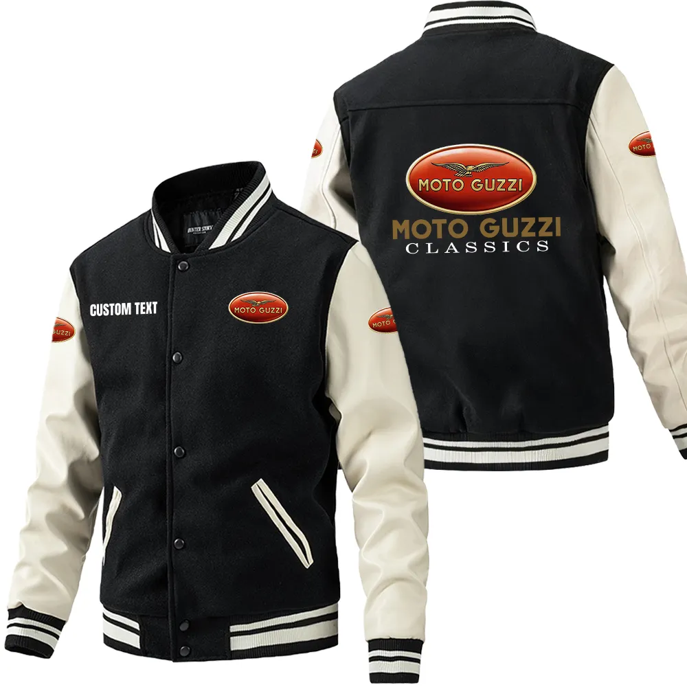 moto guzzi leder baseballjacke fr auto fans rmel mit all over print personalisierbar mit wunschname car1801112156 schwarz wei rla9f