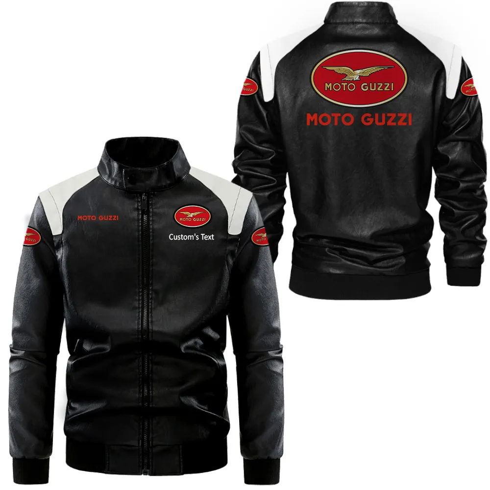moto guzzi lederjacke in schwarz wei fr auto fans allover print personalisierbar mit wunschname car0801062254 3iwuh