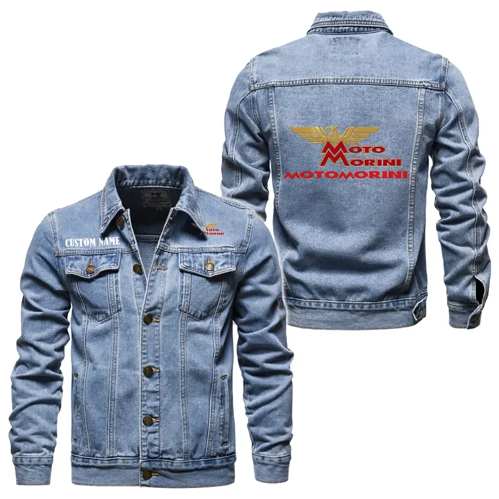 moto morini jeansjacke fr auto fans vintage stil mit wunschname personalisierbar car1901132206 hellblau 7jszq