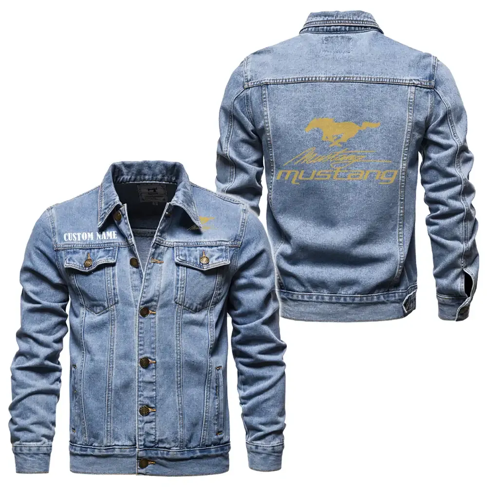 mustang racing jeansjacke fr auto fans vintage stil mit wunschname personalisierbar car1901132208 hellblau uqlcn