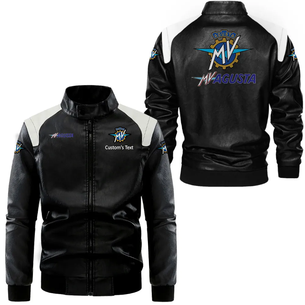 mv agusta lederjacke in schwarz wei fr auto fans allover print personalisierbar mit wunschname car0801062260