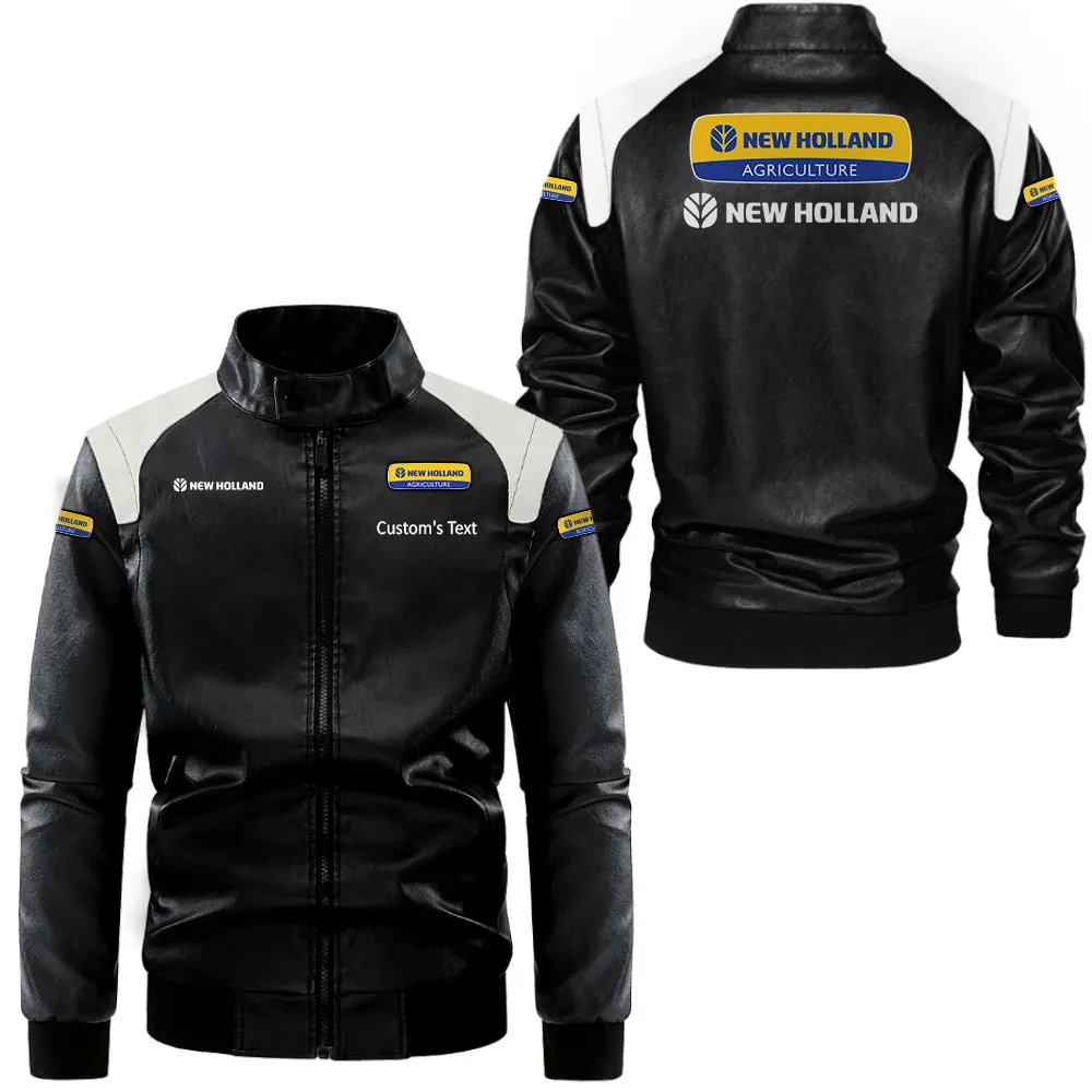 new holland agriculture lederjacke in schwarz wei fr auto fans allover print personalisierbar mit wunschname car0801062262 pqsyu