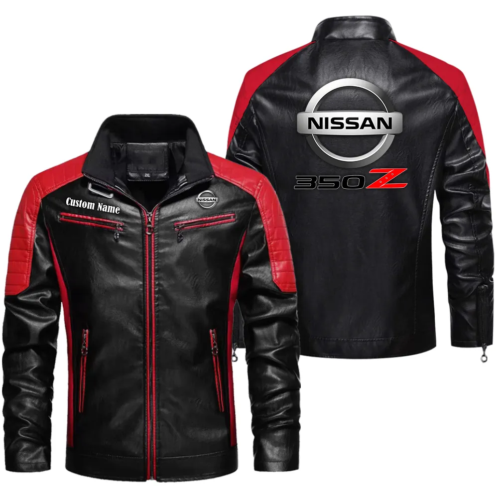 nissan 240sx custom herren lederjacke fr autoliebhaber perfektes geschenk mit namen car0401022250 rot iaitl
