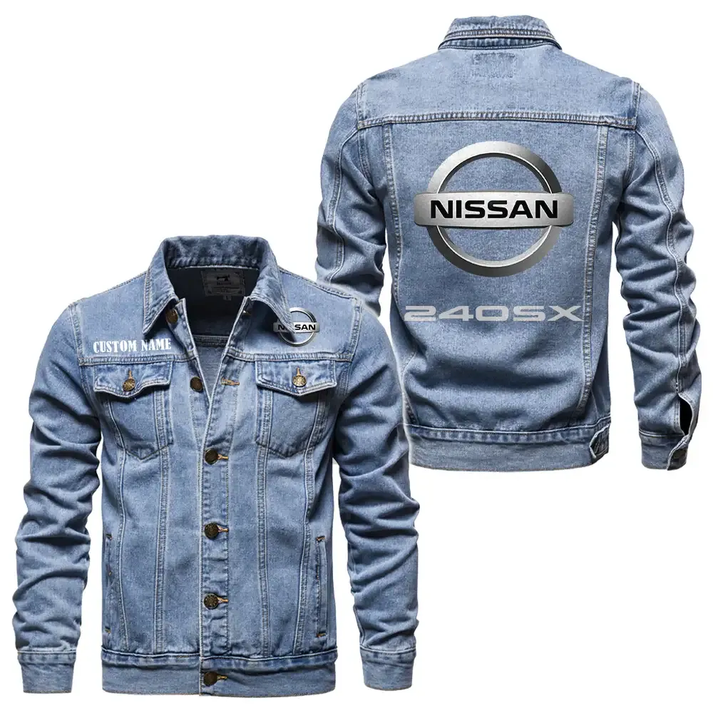 Nissan 240sx Jeansjacke für Auto-Fans – Vintage-Stil mit Wunschname personalisierbar CAR1901132212 - Hellblau