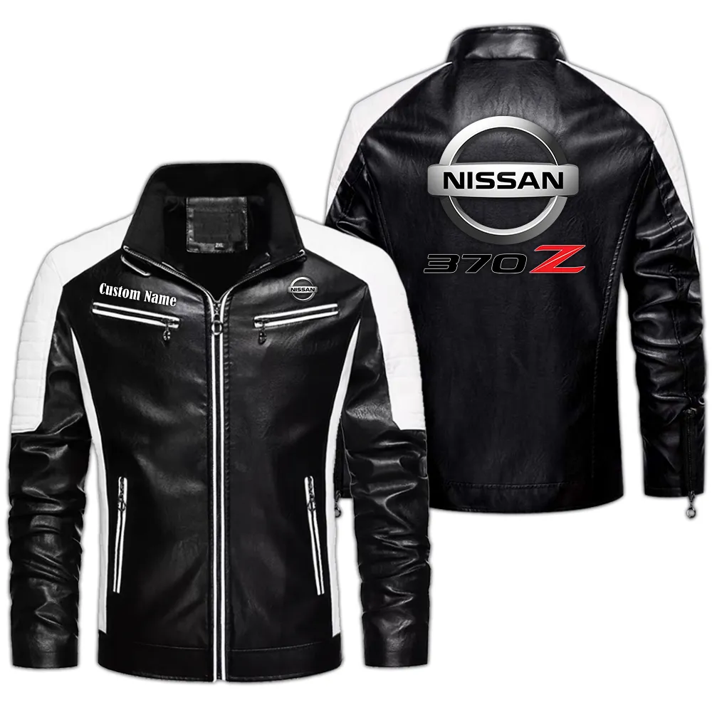 nissan 300zx Custom Herren Lederjacke für Autoliebhaber, Perfektes Geschenk mit Namen  CAR0401022251 - Schwarz