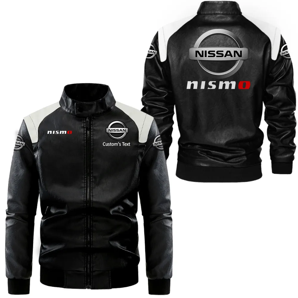 nissan nismo lederjacke in schwarz wei fr auto fans allover print personalisierbar mit wunschname car0801062269 mlypw