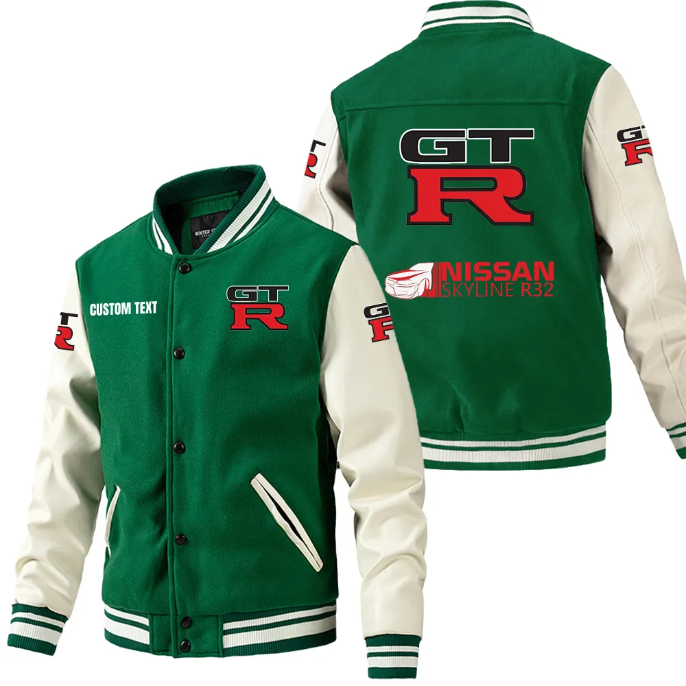 nissan r32 leder baseballjacke fr auto fans rmel mit all over print personalisierbar mit wunschname car1801112169 grn y7i1r