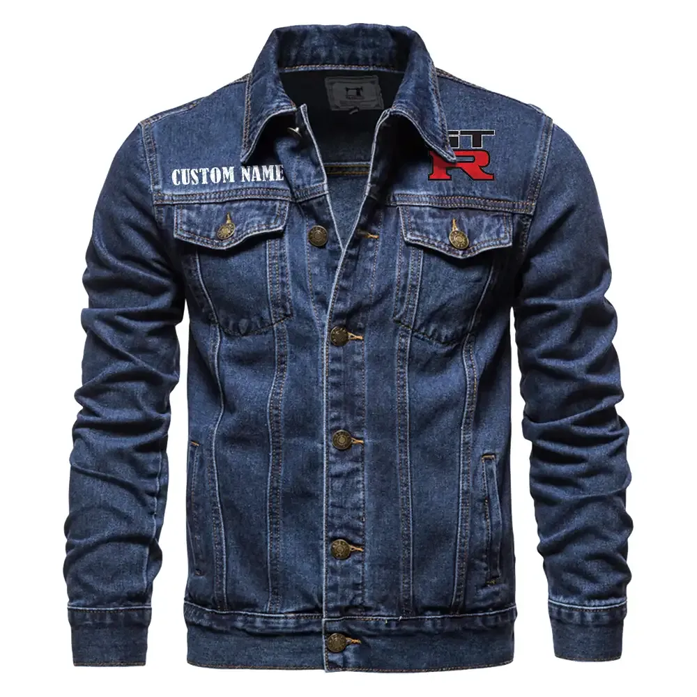 nissan r34 jeansjacke fr auto fans vintage stil mit wunschname personalisierbar car1901132220 dunkelblau ljlnp