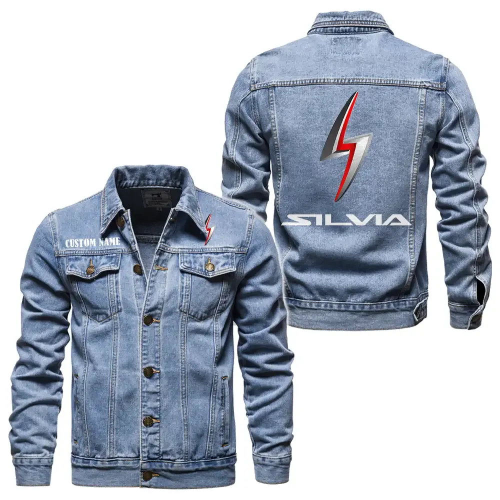 nissan s13 jeansjacke fr auto fans vintage stil mit wunschname personalisierbar car1901132222 hellblau zkwn1