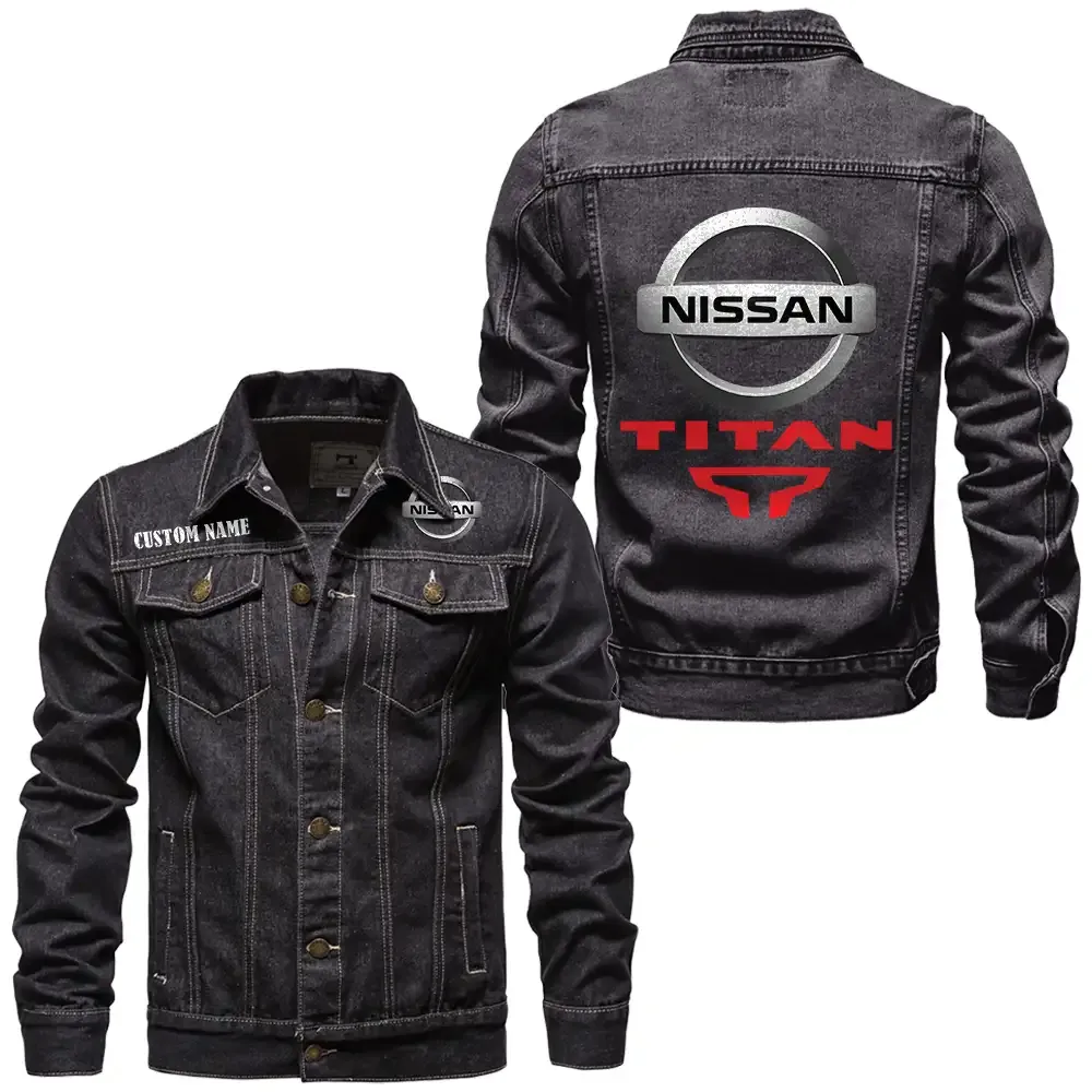 Nissan titan Jeansjacke für Auto-Fans – Vintage-Stil mit Wunschname personalisierbar CAR1901132225 - Schwarz