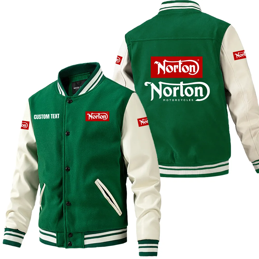 norton motorcycle leder baseballjacke fr auto fans rmel mit all over print personalisierbar mit wunschname car1801112176 grn