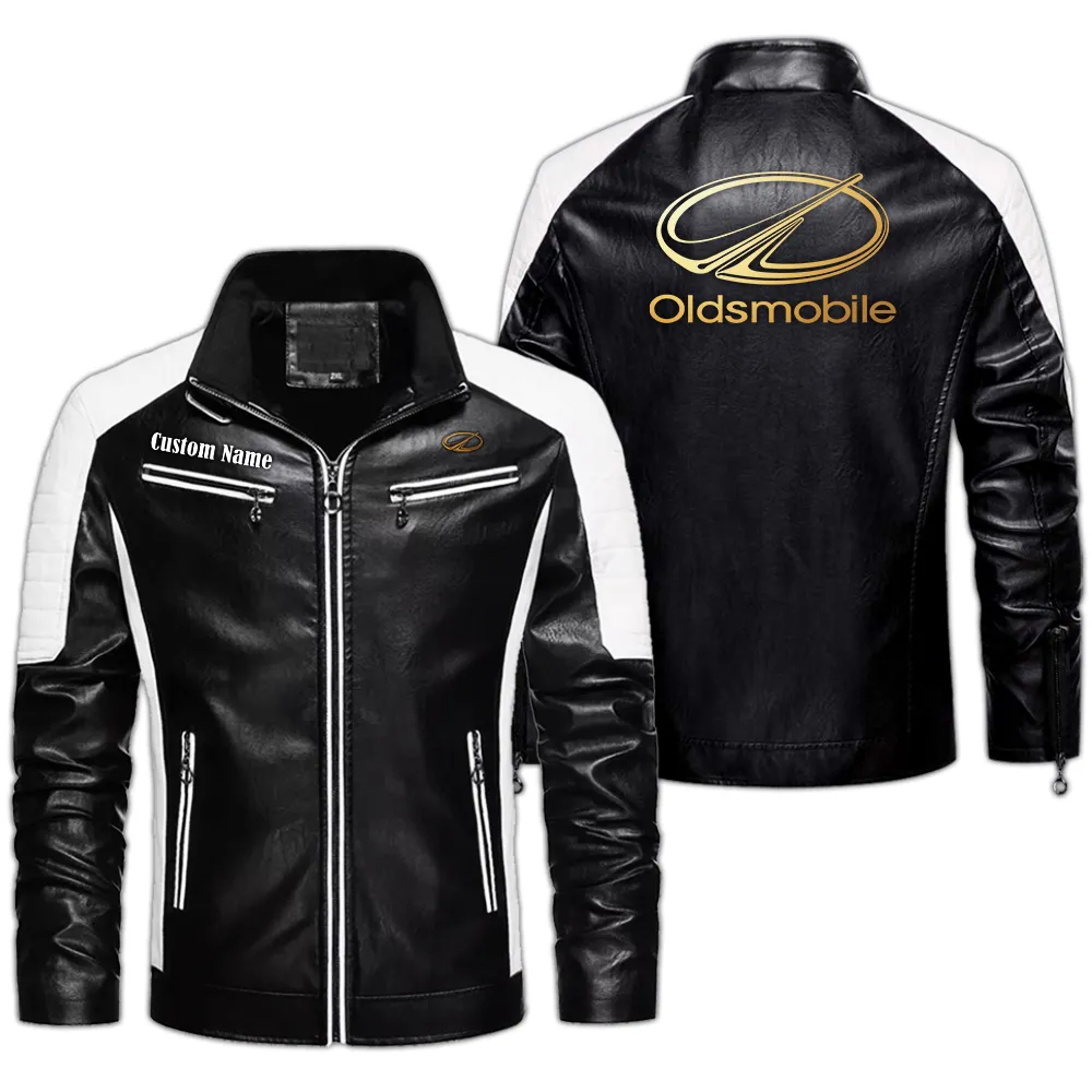 Oldsmobile Cutlass Custom Herren Lederjacke für Autoliebhaber, Perfektes Geschenk mit Namen  CAR0401022263 - Schwarz