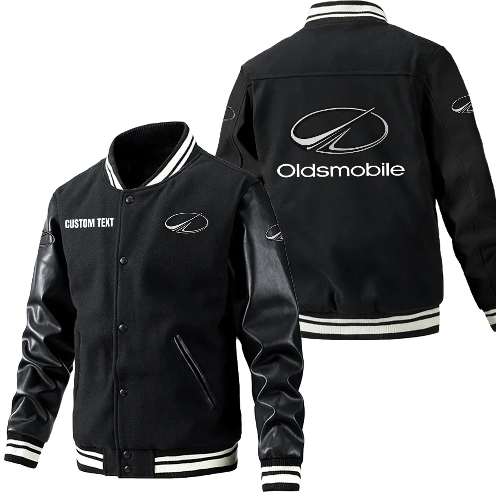 oldsmobile leder baseballjacke fr auto fans rmel mit all over print personalisierbar mit wunschname car1801112178 schwarz dluak