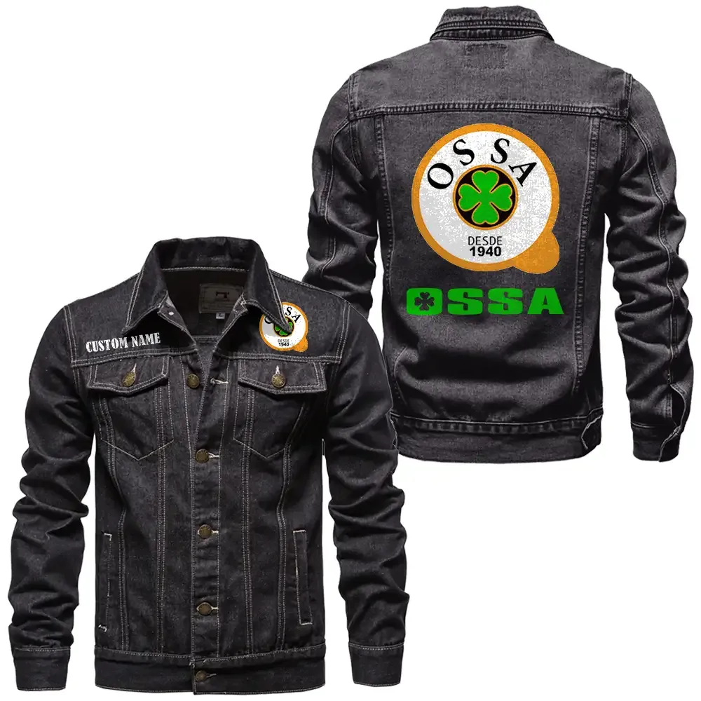 ossa Jeansjacke für Auto-Fans – Vintage-Stil mit Wunschname personalisierbar CAR1901132233 - Schwarz