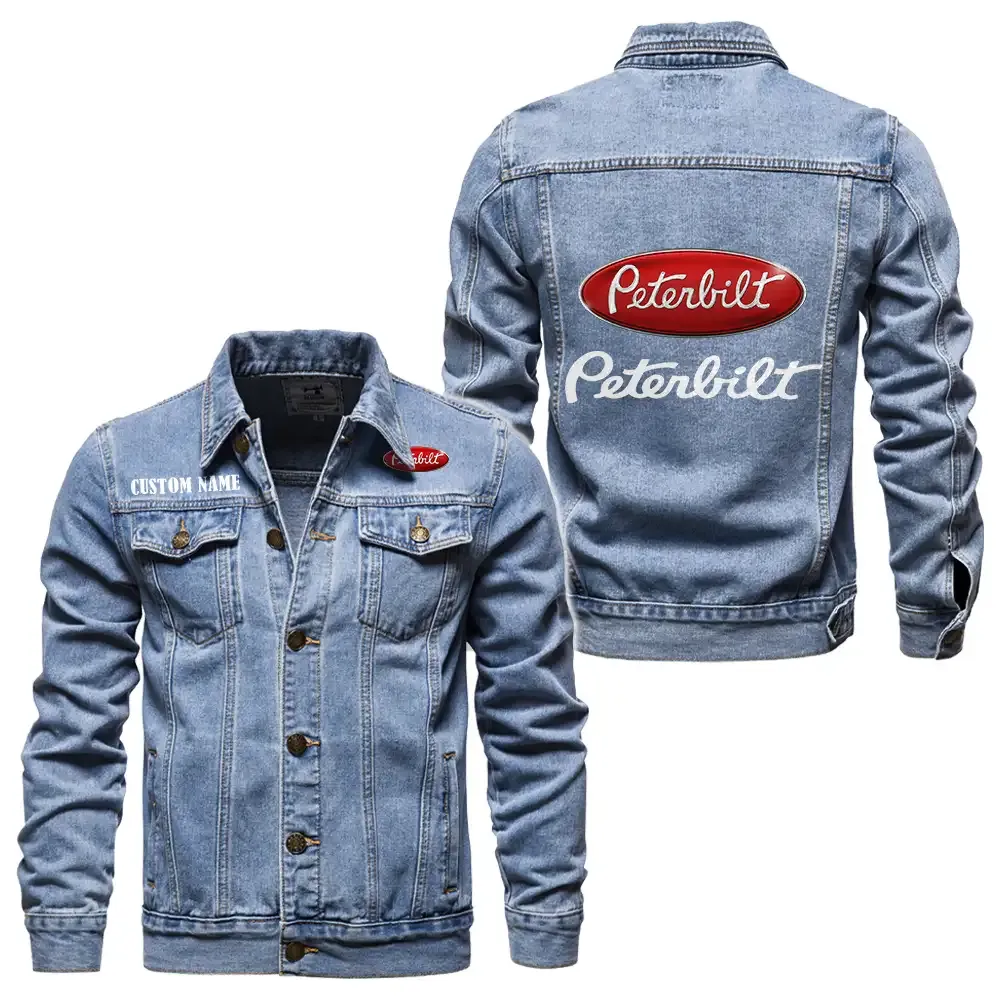 peterbilt jeansjacke fr auto fans vintage stil mit wunschname personalisierbar car1901132234 hellblau vi4mo