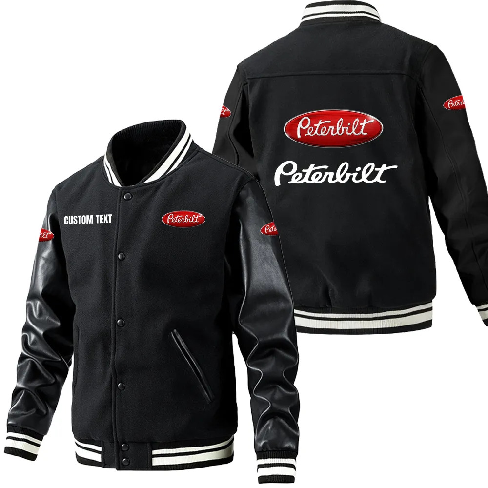 peterbilt leder baseballjacke fr auto fans rmel mit all over print personalisierbar mit wunschname car1801112181 schwarz 1zo2t
