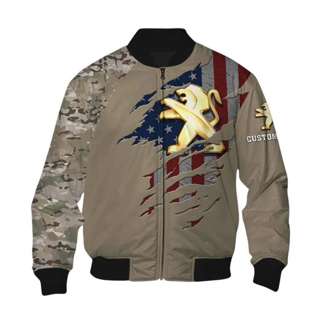 Peugeot Bomberjacke für Sportwagen-Fans, All Over Print Geschenk für Auto-Enthusiasten Peugeot Fans CAR46021725081-6