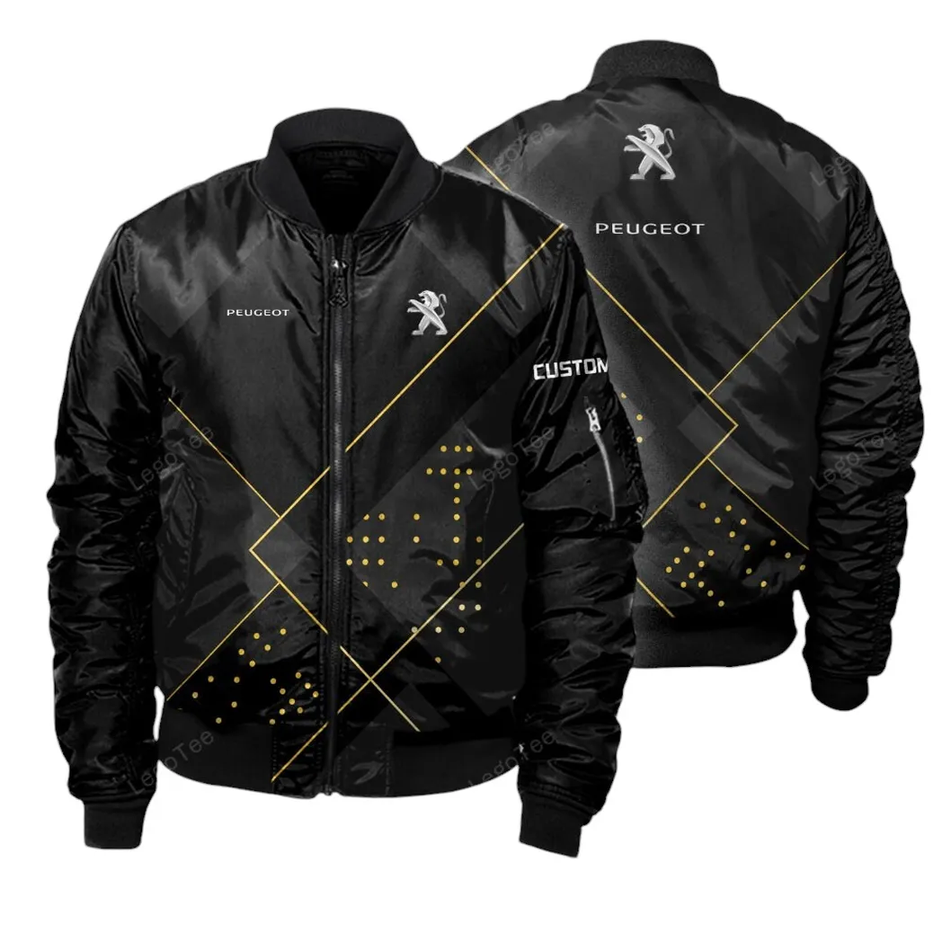Peugeot Bomberjacke für Sportwagen-Fans, All Over Print Geschenk für Auto-Enthusiasten Peugeot Lovers, Gift Fot Him, Husband, Boyfriend CAR11403032558