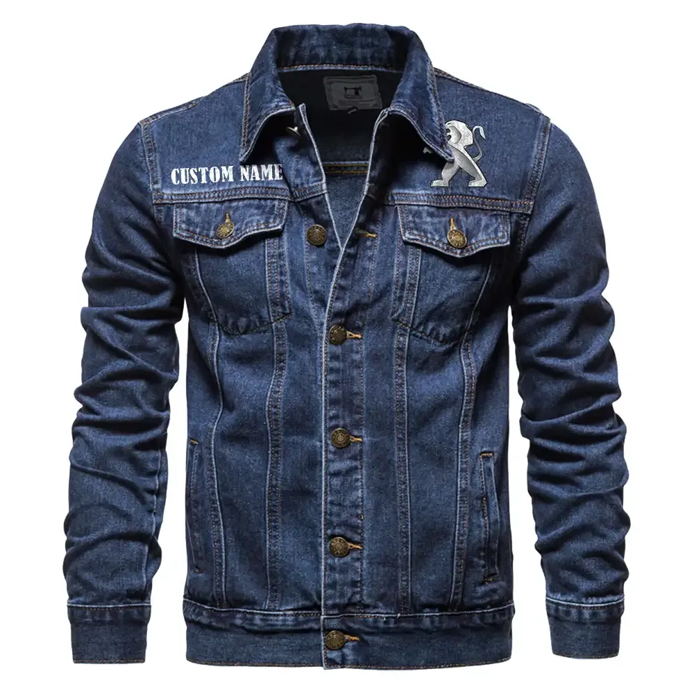 peugeot jeansjacke fr auto fans vintage stil mit wunschname personalisierbar car1901132235 dunkelblau a8ujh