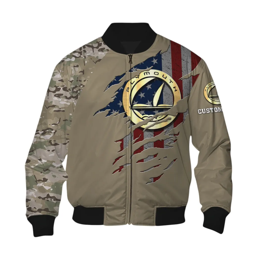 Plymouth Bomberjacke für Sportwagen-Fans, All Over Print Geschenk für Auto-Enthusiasten Plymouth Fans CAR46021725083-6