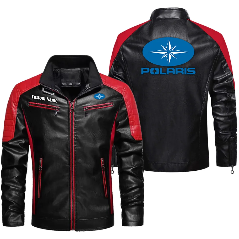 polaris custom herren lederjacke fr autoliebhaber perfektes geschenk mit namen car0401022271 rot adums