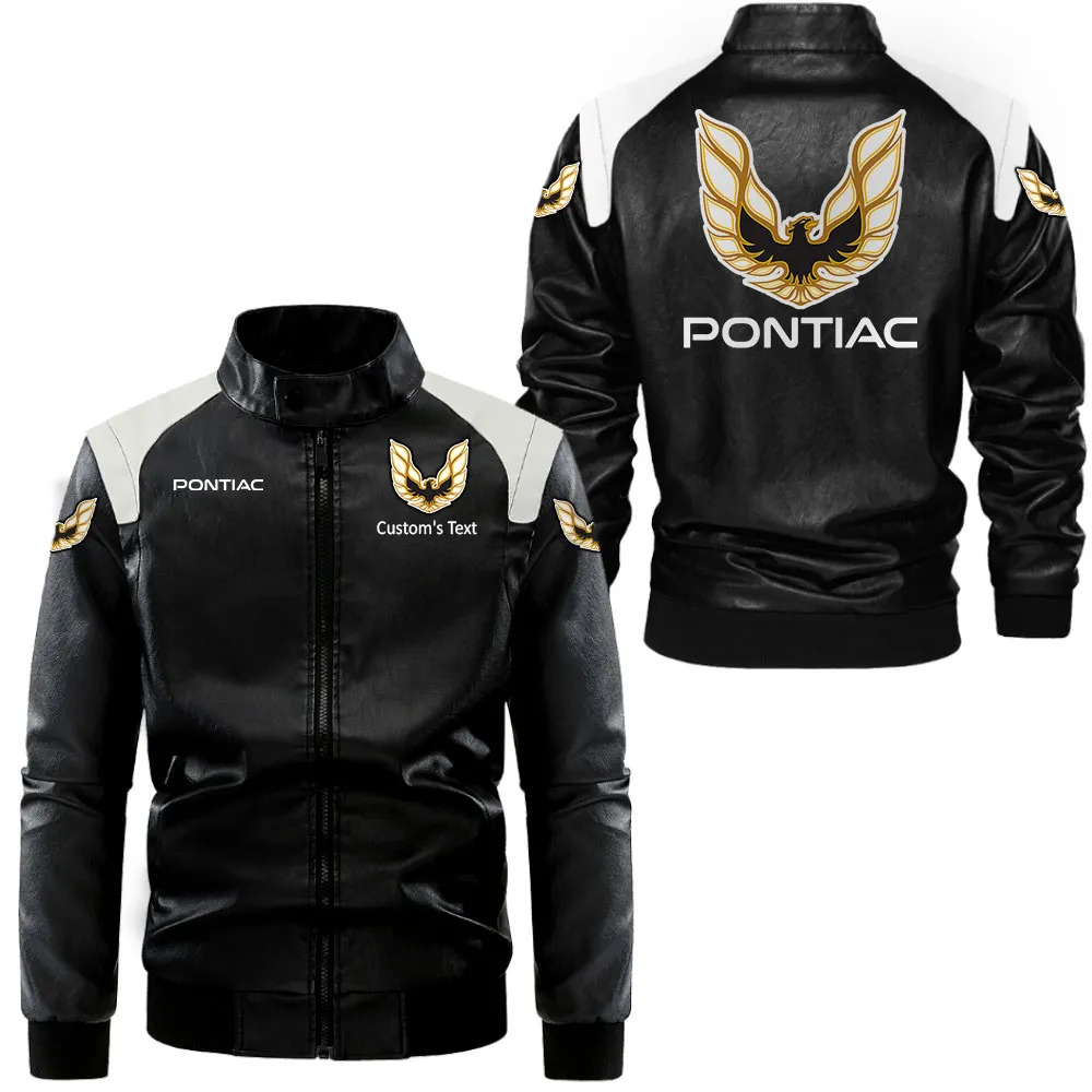 pontiac lederjacke in schwarz wei fr auto fans allover print personalisierbar mit wunschname car0801062292 q2bqk