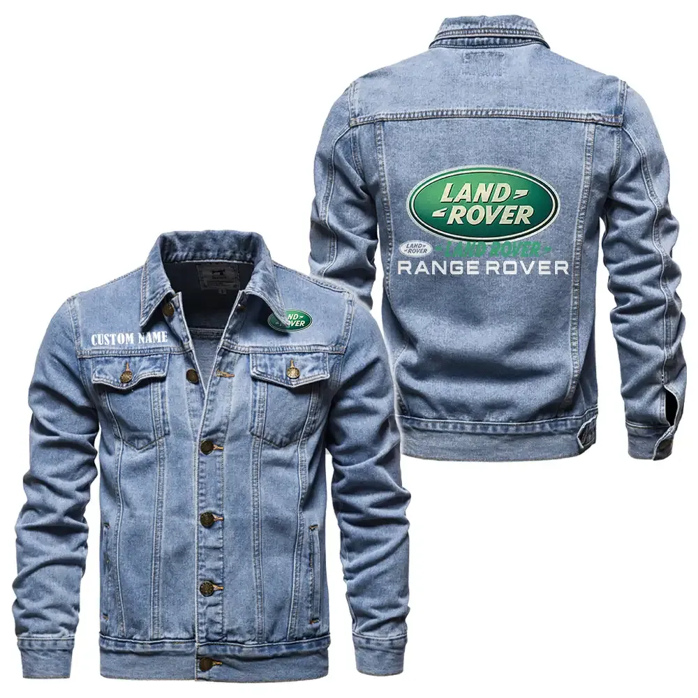 range rover jeansjacke fr auto fans vintage stil mit wunschname personalisierbar car1901132247 hellblau oeayr