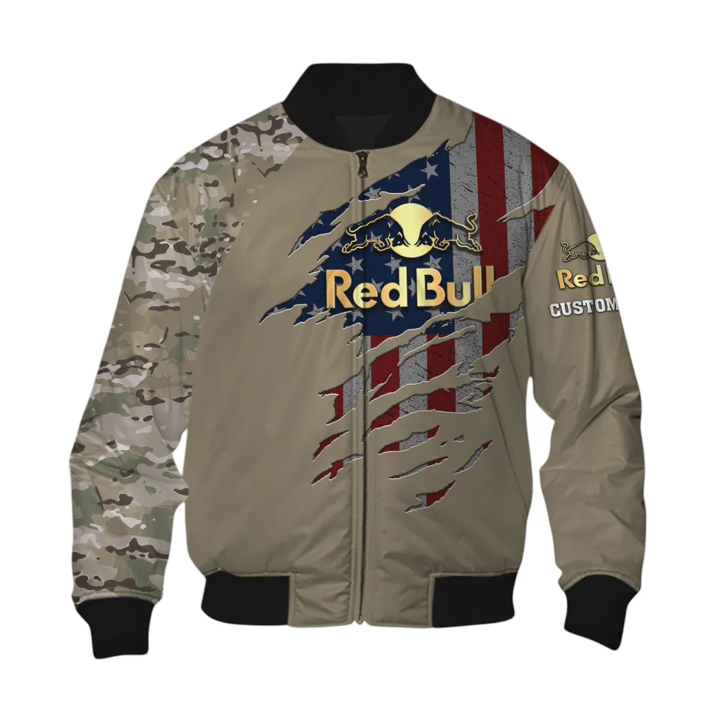 Red Bull Bomberjacke für Sportwagen-Fans, All Over Print Geschenk für Auto-Enthusiasten Red Bull Fans CAR46021725089-6