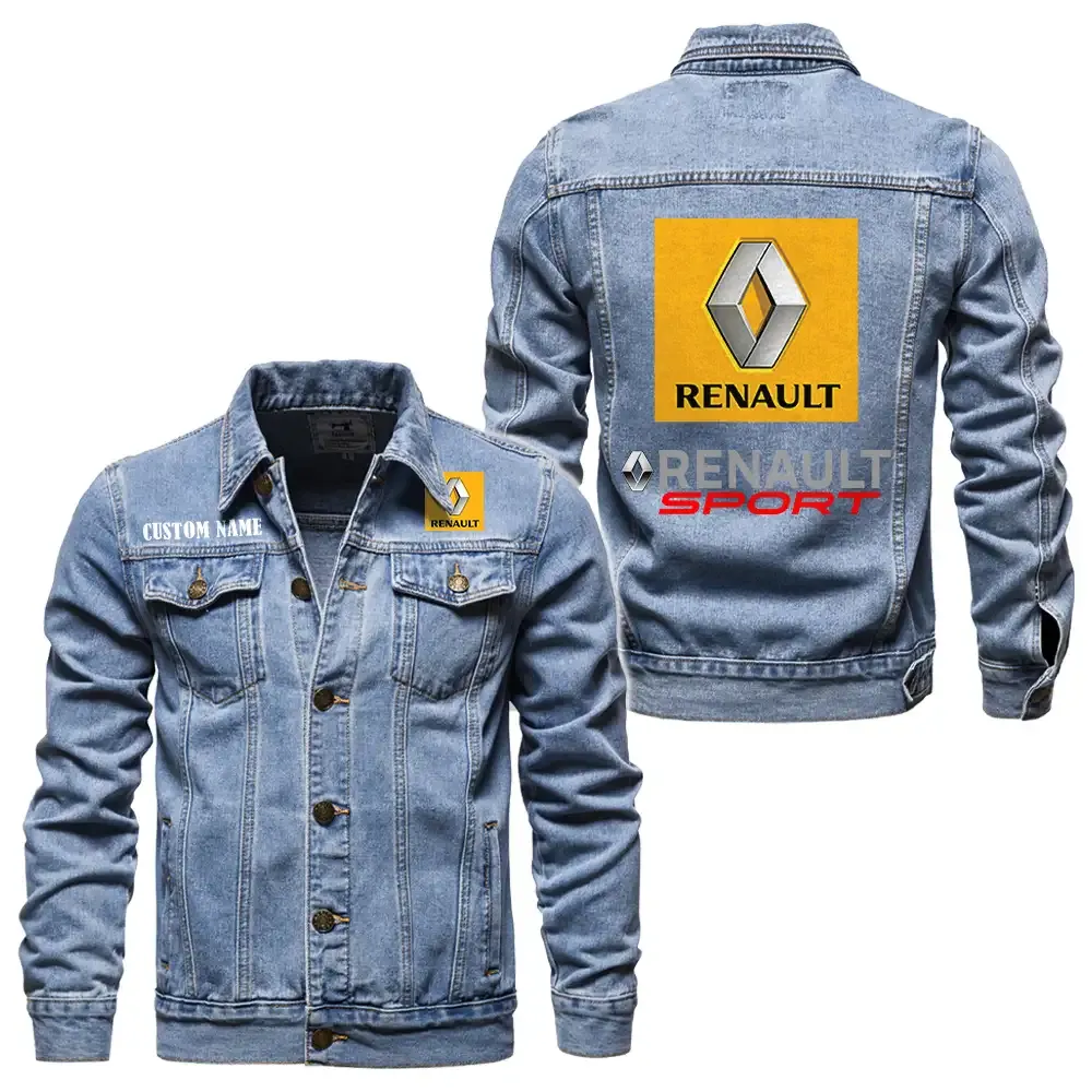 renault jeansjacke fr auto fans vintage stil mit wunschname personalisierbar car1901132248 hellblau mpoow
