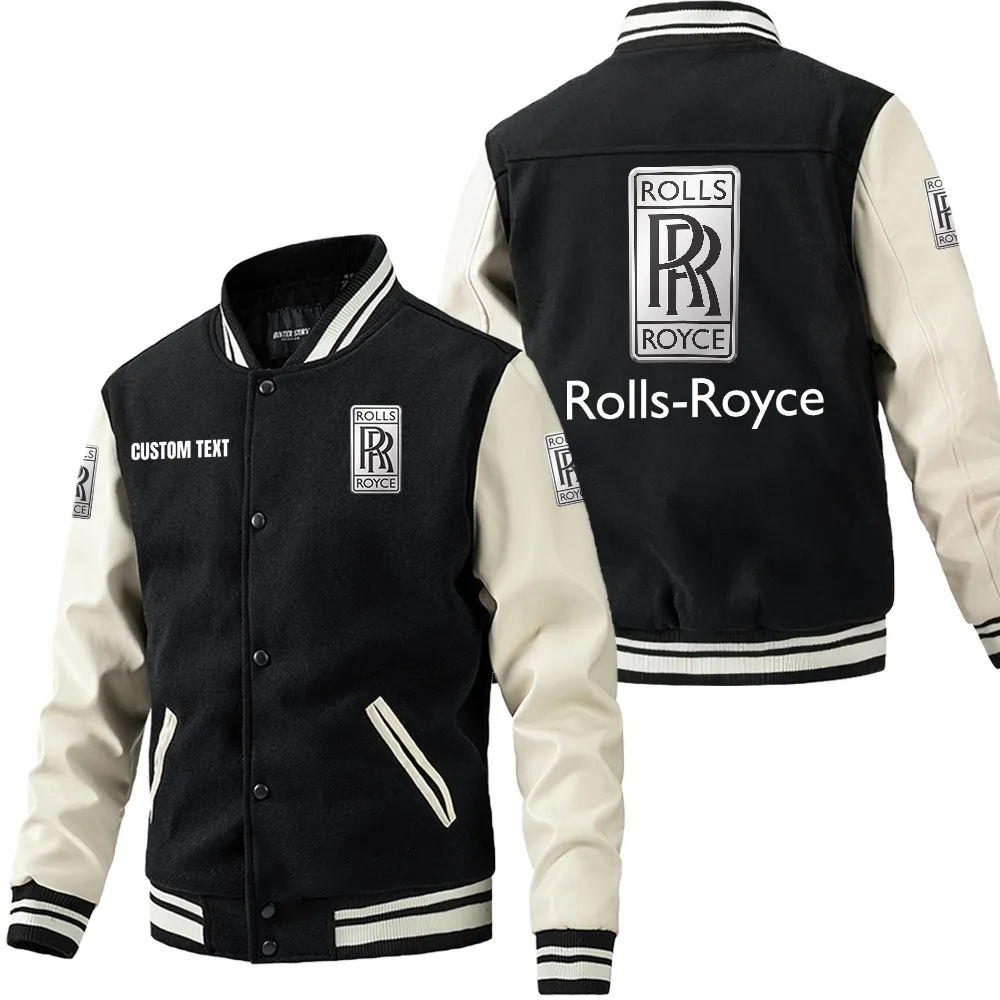 rolls royce leder baseballjacke fr auto fans rmel mit all over print personalisierbar mit wunschname car1801112193 schwarz wei dahgv