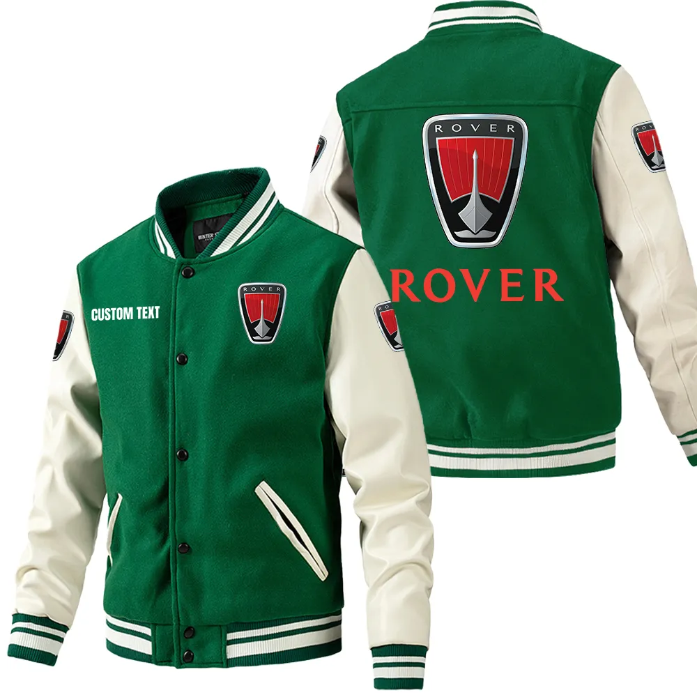 rover leder baseballjacke fr auto fans rmel mit all over print personalisierbar mit wunschname car1801112194 grn