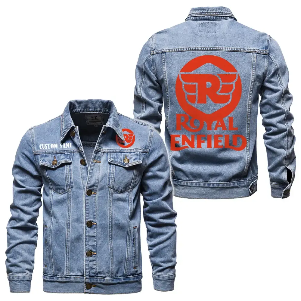 royal enfield jeansjacke fr auto fans vintage stil mit wunschname personalisierbar car1901132251 hellblau almn3