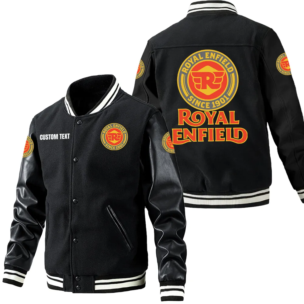 royal enfield leder baseballjacke fr auto fans rmel mit all over print personalisierbar mit wunschname car1801112196 schwarz 4lkbr