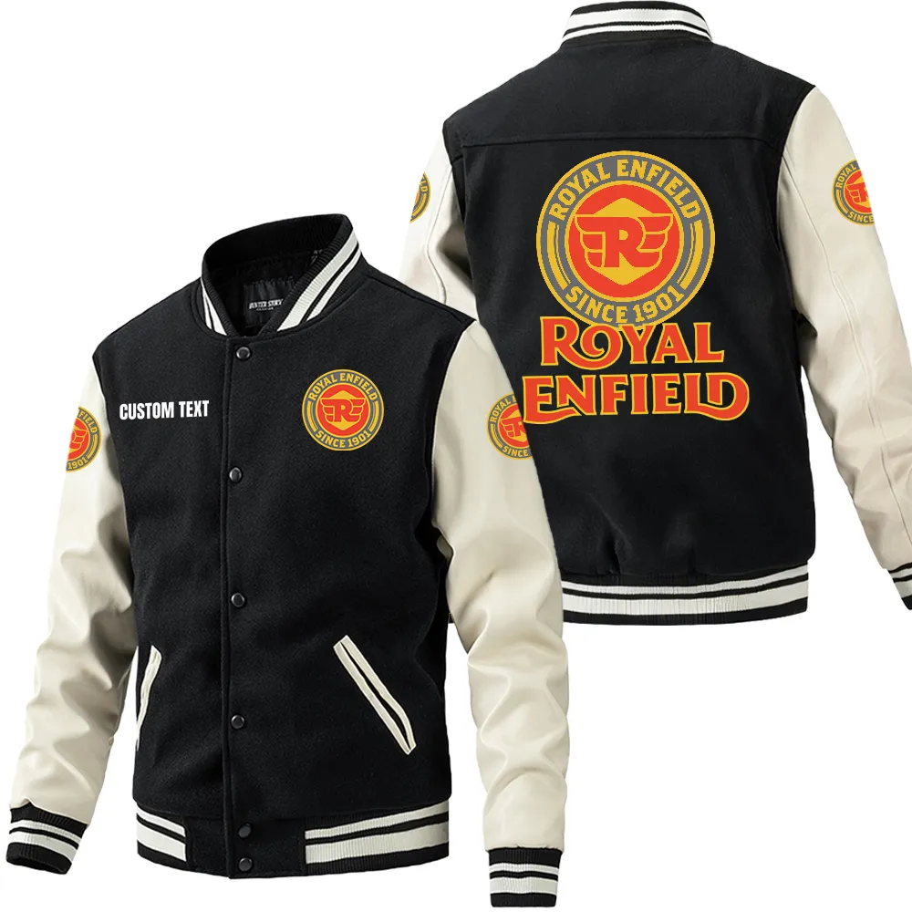 royal enfield leder baseballjacke fr auto fans rmel mit all over print personalisierbar mit wunschname car1801112196 schwarz wei ohfp4
